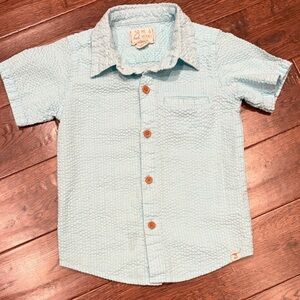 Me & Henry London Kids Textured Aqua Button-Down Shirt